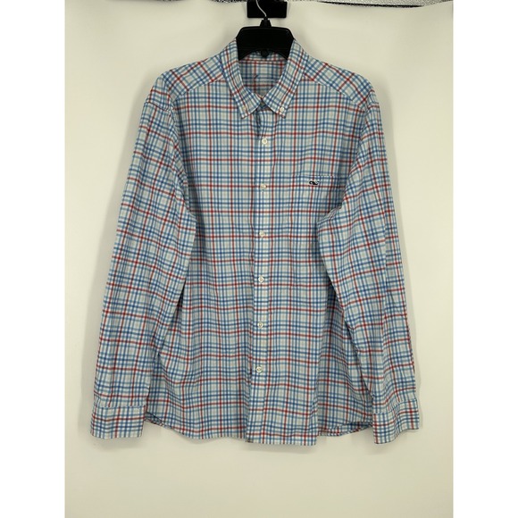 Vineyard Vines OTG On The Go Performance Red White And Blue Button Down Large - Picture 2 of 7